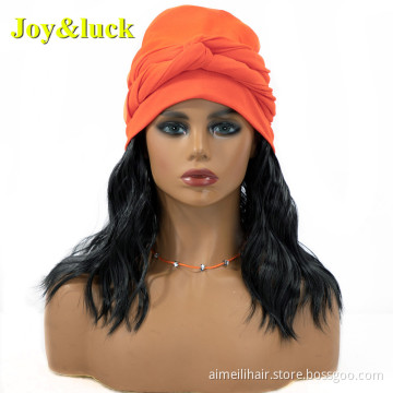 Wholesale Ladies African Wave Hairband Orange Yellow Hairband Natural Wavy Headband Wigs for Black Women Synthetic Hair Wigs